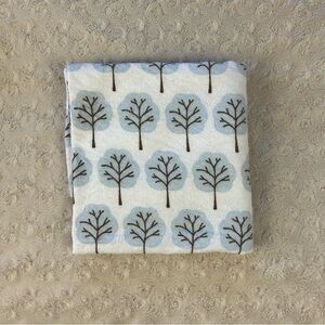 Luvable Friends Tree Print Baby Receiving Blanket Blue White Brown Flannel 40070